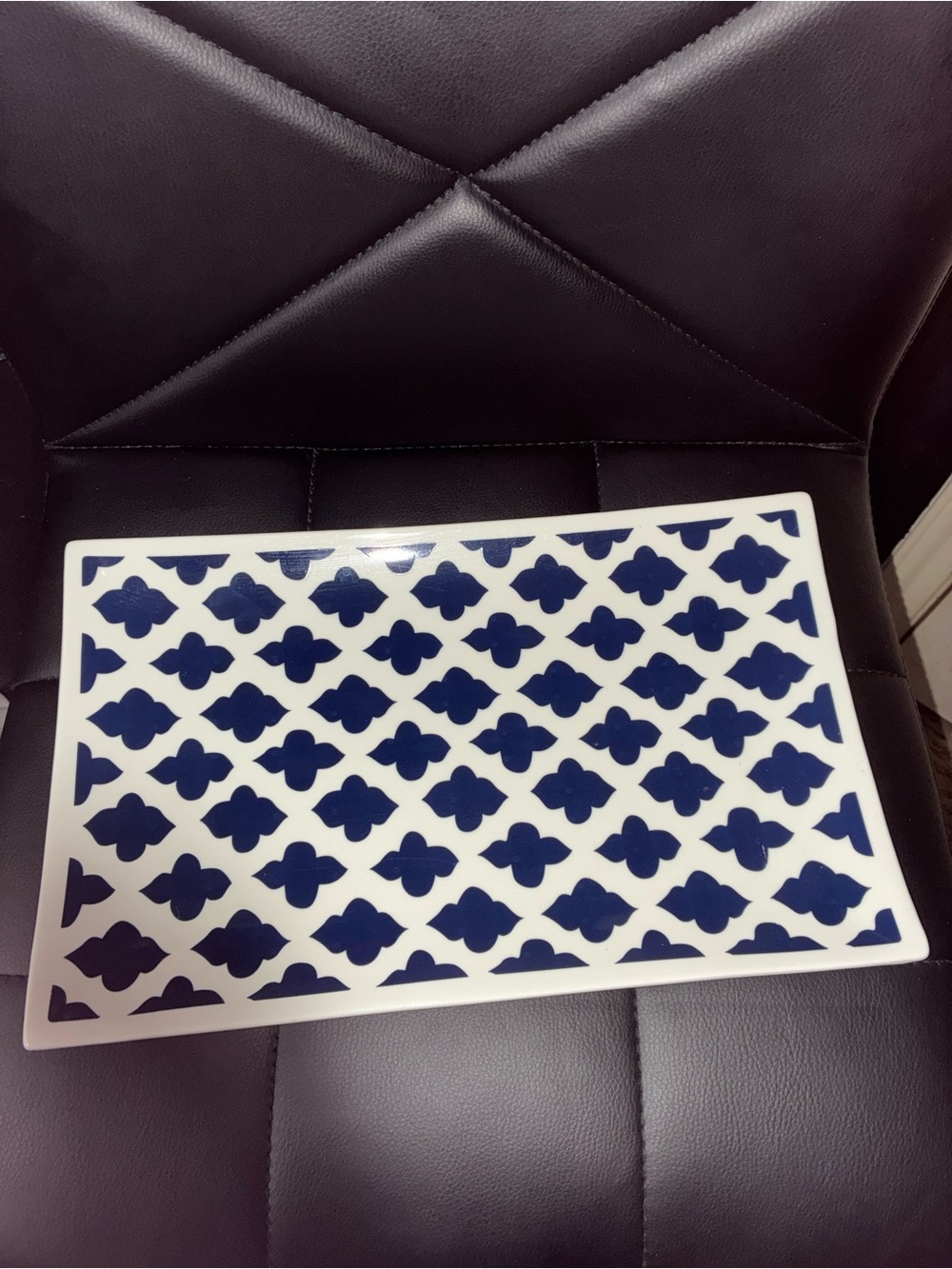 Navy and White Decorative Ceramic Tray